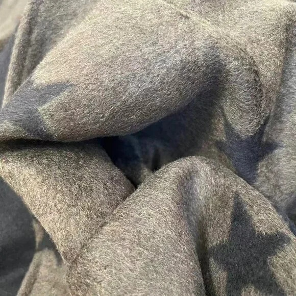 NWOT Anthropologie Wool Blend Green Star Double Face Trench Coat Olive Size M - Picture 10 of 11